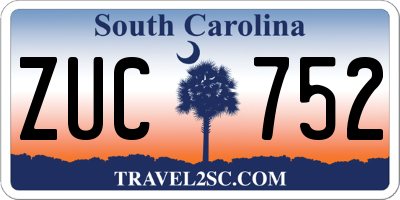 SC license plate ZUC752