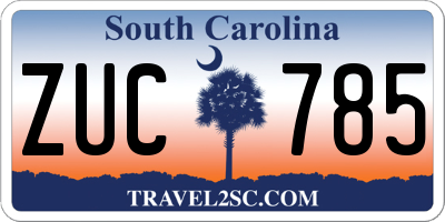 SC license plate ZUC785