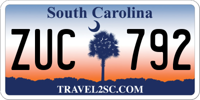 SC license plate ZUC792