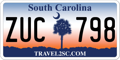 SC license plate ZUC798