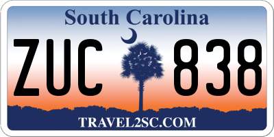 SC license plate ZUC838