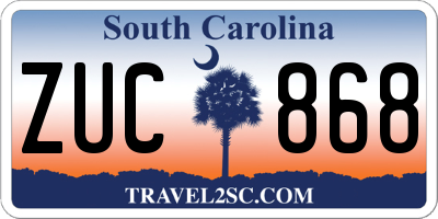 SC license plate ZUC868