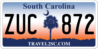 SC license plate ZUC872