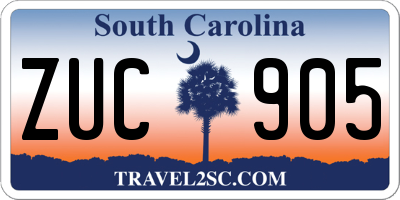 SC license plate ZUC905
