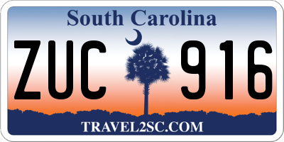 SC license plate ZUC916