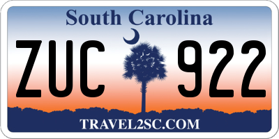 SC license plate ZUC922