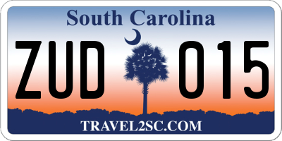 SC license plate ZUD015