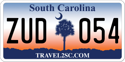 SC license plate ZUD054