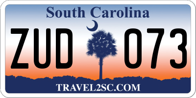 SC license plate ZUD073