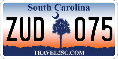 SC license plate ZUD075