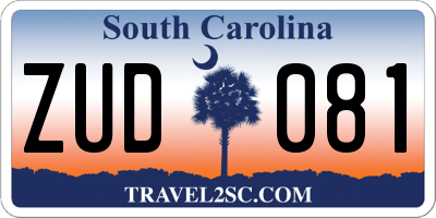 SC license plate ZUD081