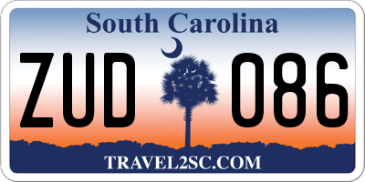 SC license plate ZUD086