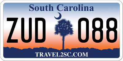 SC license plate ZUD088