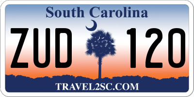 SC license plate ZUD120