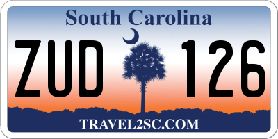 SC license plate ZUD126