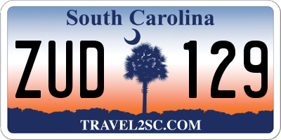 SC license plate ZUD129