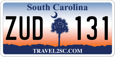 SC license plate ZUD131