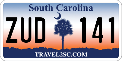 SC license plate ZUD141