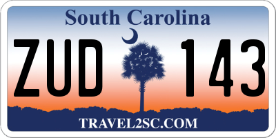 SC license plate ZUD143