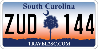 SC license plate ZUD144