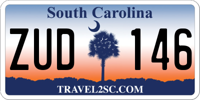 SC license plate ZUD146