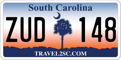 SC license plate ZUD148
