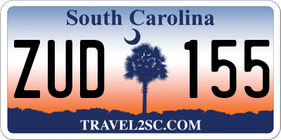SC license plate ZUD155