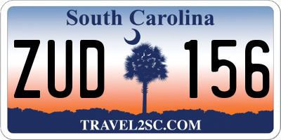 SC license plate ZUD156