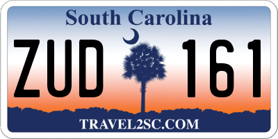 SC license plate ZUD161