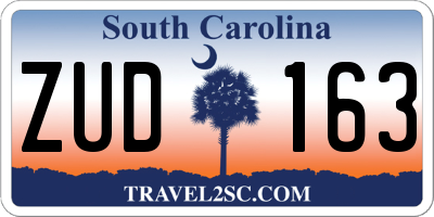 SC license plate ZUD163