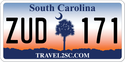 SC license plate ZUD171