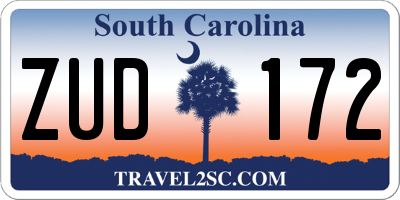 SC license plate ZUD172