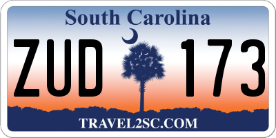 SC license plate ZUD173