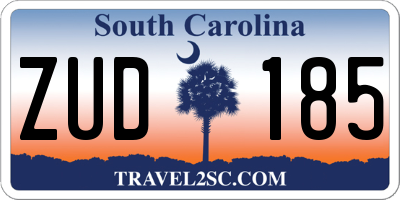 SC license plate ZUD185