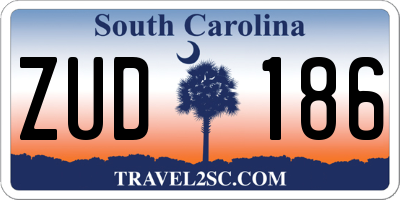 SC license plate ZUD186