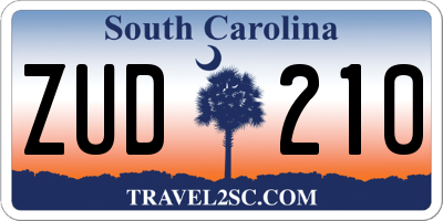 SC license plate ZUD210
