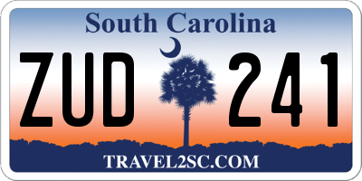 SC license plate ZUD241