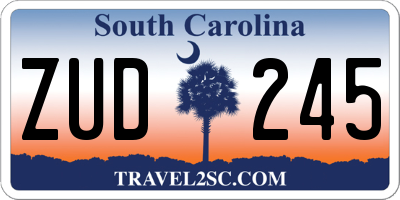 SC license plate ZUD245