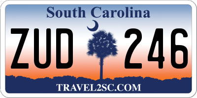 SC license plate ZUD246