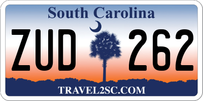 SC license plate ZUD262