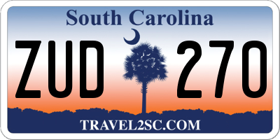 SC license plate ZUD270
