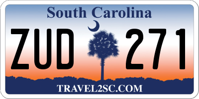 SC license plate ZUD271
