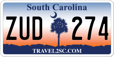 SC license plate ZUD274