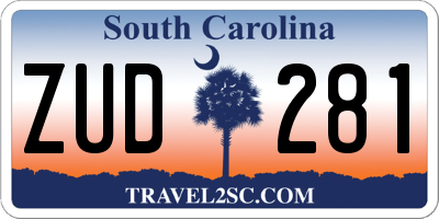 SC license plate ZUD281
