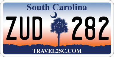 SC license plate ZUD282