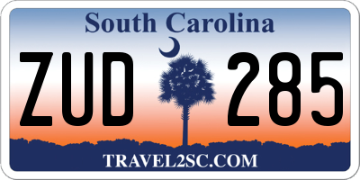 SC license plate ZUD285