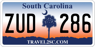 SC license plate ZUD286