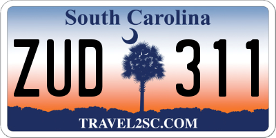SC license plate ZUD311
