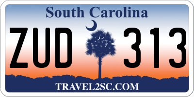 SC license plate ZUD313