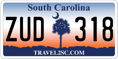 SC license plate ZUD318